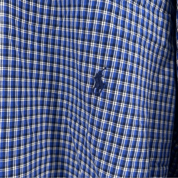 Ralph Lauren Shirt Mens 2XB Blue Check Gingham Pony Button Up Big & Tall Preppy - Picture 3 of 8